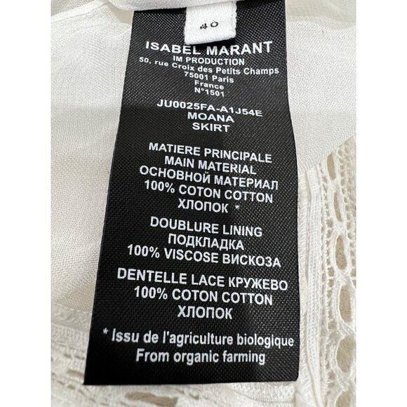 New MARANT ETOILE Size 40 Moana skirt JU0025FA-A1J54E white - Picture 9 of 11